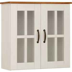 Home affaire Hangend kastje Rodby FSC-gecertificeerd massief hout, met glasdeuren en grepen van metaal, breedte 60 cm, hoogte 60 cm