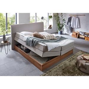 Premium collection by Home affaire Boxspring Blomen met walnoot-decor, met bedkist, verschillende hardheden, met topmatras