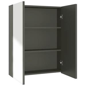 VidaXL Badkamerkast met spiegel 60x15x75 cm MDF grijs