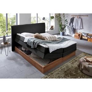 Premium collection by Home affaire Boxspringbett "Blomen", mit Walnuss-Dekor, mit Bettkasten, verschiedene Härtegrade, mit Topper