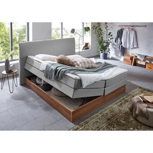 Premium collection by Home affaire Boxspring Blomen met walnoot-decor, met bedkist, verschillende hardheden, met topmatras