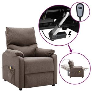 VidaXL Massagestoel Verstelbaar Elektrisch Stof Taupe