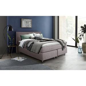 INOSIGN Boxspringbett "Zahara", inkl. Topper, besonderes Highlight: aufgenähten Jeanstaschen - Optik