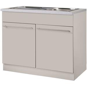 wiho Küchen Spülenschrank "Chicago", 100 cm breit, inkl. Einbauspüle aus Edelstahl