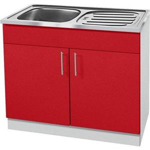 wiho Küchen Spülenschrank "Kiel", 100 cm breit mit Auflagespüle