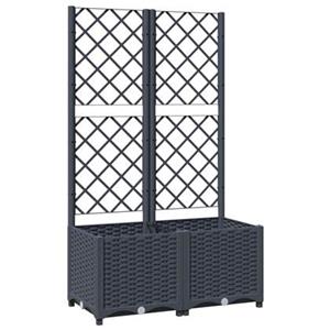 VidaXL Plantenbak met latwerk 80x40x136 cm polypropeen donkergrijs