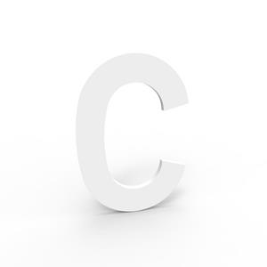 ESafe HUISNUMMER E31/100/1,5 MAT WIT TEXTUUR LETTER C