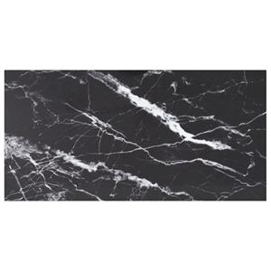 vidaXL Tafelblad 100x50 cm 6 mm gehard glas met marmeren design zwart