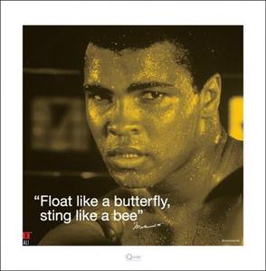 Muhammad Ali iQuote Sting Like a Bee Kunstdruk 40x40cm