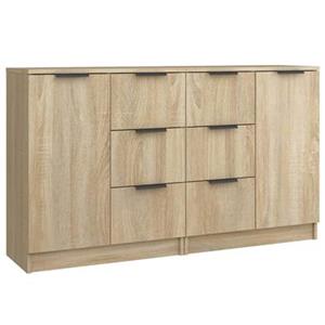 VidaXL Dressoirs 2 st 60x30x70 cm bewerkt hout sonoma eikenkleurig