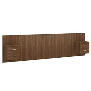 VidaXL Hoofdbord met kastjes bewerkt hout bruineikenkleurig
