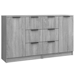 VidaXL Dressoirs 2 st 60x30x70 cm bewerkt hout grijs sonoma eikenkleur