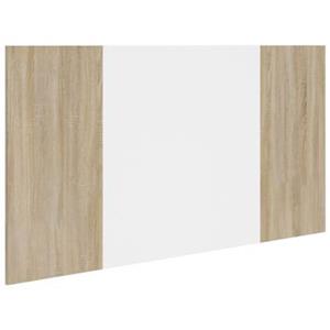 vidaXL Hoofdbord 160x1,5x80 cm bewerkt hout wit en sonoma eikenkleurig