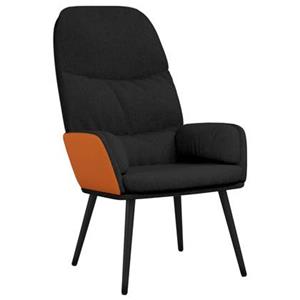 vidaxl Relaxstoel stof zwart
