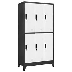 VidaXL Lockerkast 90x45x180 cm staal antracietkleurig en wit