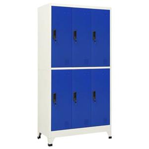 VidaXL Lockerkast 90x45x180 cm staal grijs en blauw