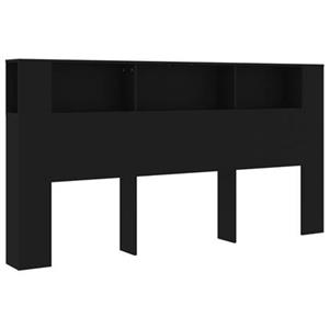 VidaXL Hoofdbordkast 200x18,5x104,5 cm zwart