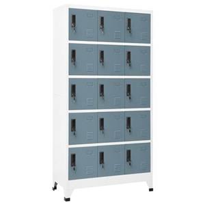 VidaXL Lockerkast 90x40x180 cm staal lichtgrijs en donkergrijs