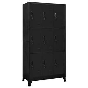 vidaXL Fächerschrank Schließfachschrank Schwarz 90x45x180 cm Stahl (1-St)