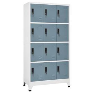 vidaXL Fächerschrank »Schließfachschrank Hellgrau und Dunkelgrau 90x45x180 cm Stahl« (1-St)