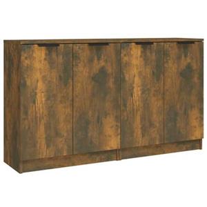 VidaXL Dressoirs 2 st 60x30x70 cm bewerkt hout gerookt eikenkleurig