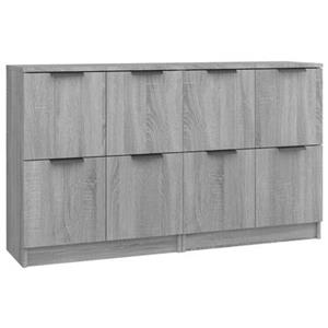 VidaXL Dressoirs 2 st 60x30x70 cm bewerkt hout grijs sonoma eikenkleur