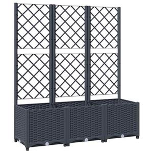 VidaXL Plantenbak met latwerk 120x40x136 cm polypropeen donkergrijs