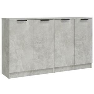 vidaXL Dressoirs 2 st 60x30x70 cm bewerkt hout betongrijs
