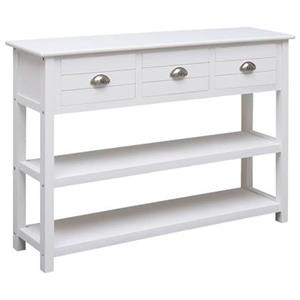 VidaXL Dressoir 108x30x76 cm massief paulowniahout wit