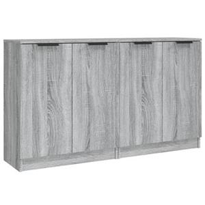 vidaXL Dressoirs 2 st 60x30x70 cm bewerkt hout grijs sonoma eikenkleur