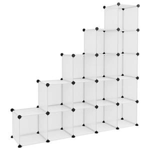 VidaXL Opbergmeubel met 15 vakken polypropeen transparant