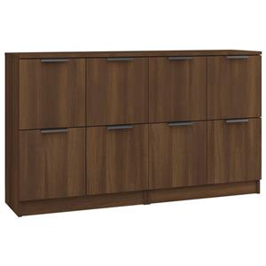 VidaXL Dressoirs 2 St 60x30x70 Cm Bewerkt Hout Bruineikenkleurig