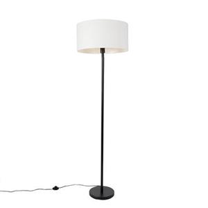 QAZQA Vloerlamp simplo stof - Zwart - Modern - D 50cm