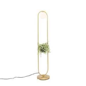 QAZQA Vloerlamp isabella - Goud/messing - Art Deco - L 21cm