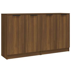 vidaXL Dressoirs 2 st 60x30x70 cm bewerkt hout bruineikenkleurig