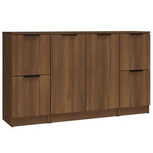 vidaXL Dressoirs 3 st bewerkt hout bruin eikenkleur