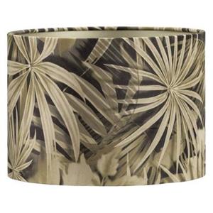 Light & Living Kap Cilinder Palm - antraciet/groen velours - 18xØ25 cm