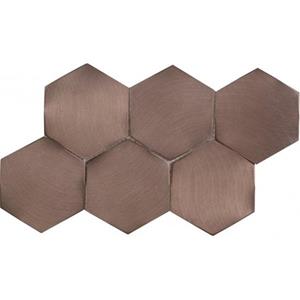 Dune Materia Mosaics Mozaiektegel 16.2x28cm Icon Copper Hexagon 4mm Mat/glans copper 188528