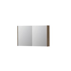 INK SPK1 Spiegelkast - 100x14x60cm - 2 deuren - dubbelzijdige Spiegel - schakelaar en stopcontact - MFC Zuiver eiken 1110670