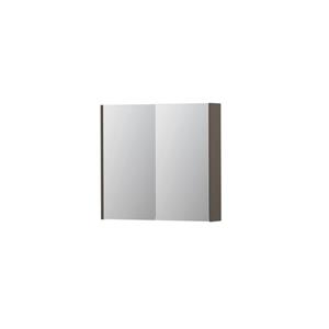 INK SPK2 Spiegelkast - 80x14x74cm - 2 deuren - dubbelzijdige Spiegel - schakelaar en stopcontact - MDF lak taupe mat 1105204