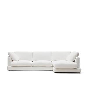 Natur24 Sofa 4-Sitzer Sofa Gala 300 x 193 x 87 cm Chaiselounge Rechts Weiß