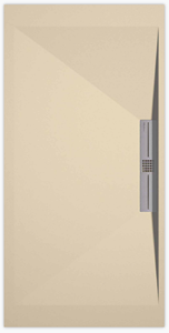 Sanifun douchebak Stone Side Cream Smooth 110 x 90 S.