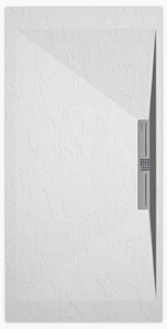 Sanifun douchebak Stone Side White Slate 100 x 80 S.