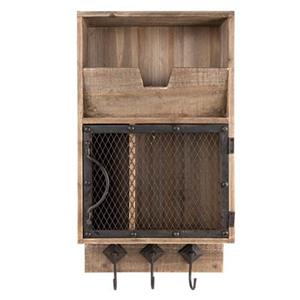 Clayre & Eef Wandkast 28x10x50 cm Bruin Hout Metaal Rechthoek