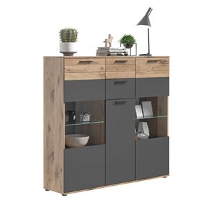 Highboard ¦ grau ¦ Maße (cm): B: 140 H: 134  - Möbel Kraft