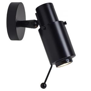 DCW Editions Biny Spot Bulb Wandlamp - Zwart - met stokje - zonder schakelaar