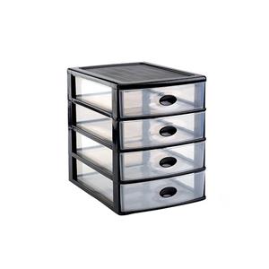 Forteplastics Ladeblok Met 4x Lades Zwart/transparant 35,5 X 27 X 35 Cm adeblok