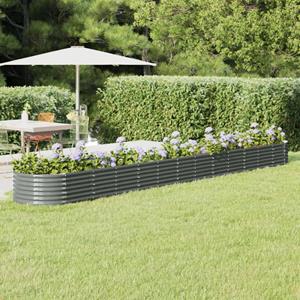 vidaxl Plantenbak 512x80x36 cm gepoedercoat staal grijs