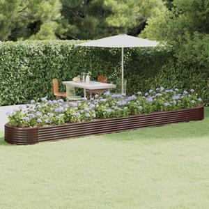 VidaXL Plantenbak 544x100x36 cm gepoedercoat staal bruin