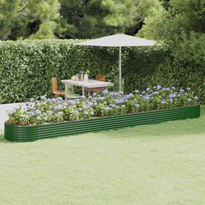 VidaXL Plantenbak 544x100x36 cm gepoedercoat staal groen